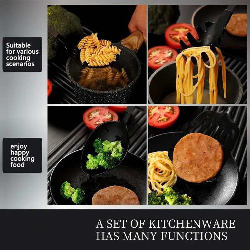 Cooking Utensil Set Premium 5 Piece Kitchen Utensil Set - Stainless Steel Handle And Nylon Faucet, Non-Stick, Heat Resistant, For Home, Kitchen Gift