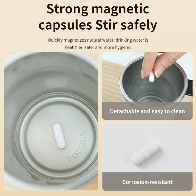 Automatic Coffee Stirring Cup, Stainless Steel Self-stirring Coffee Cup With Lid, Automatic Stirring, LED Intelligent Display Temperature - EBS PLATFORM INC.