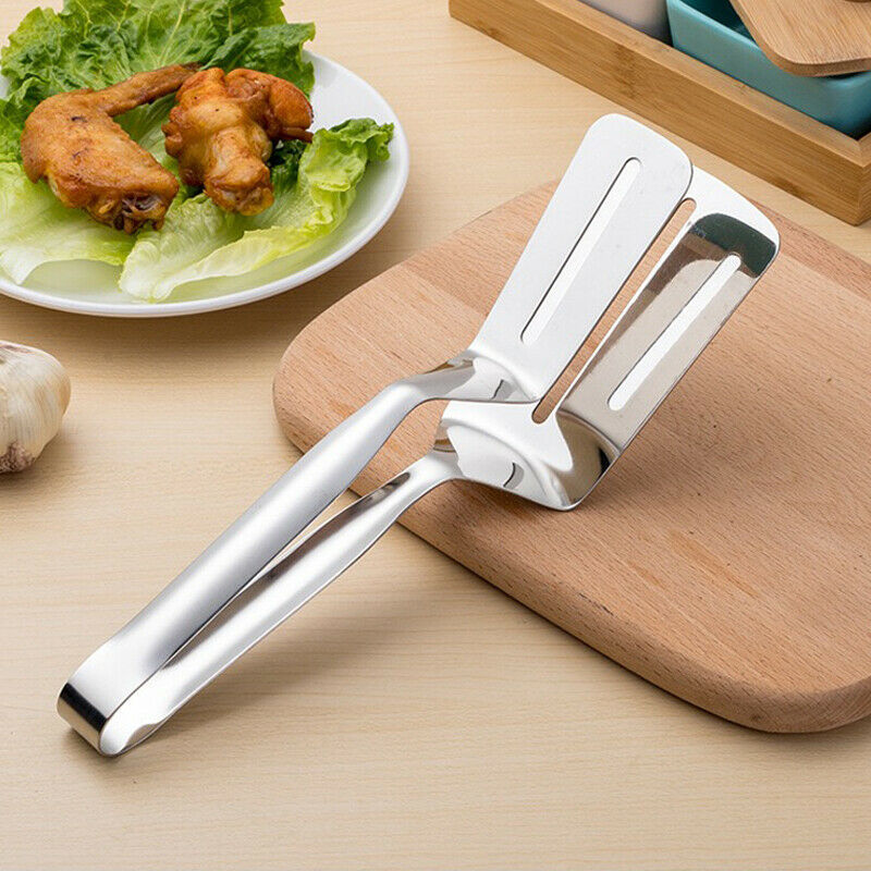 Stainless Steel Steak Clamp Food Bread Meat BBQ Clip Tongs Kitchen Cooking Tool - EBS PLATFORM INC.