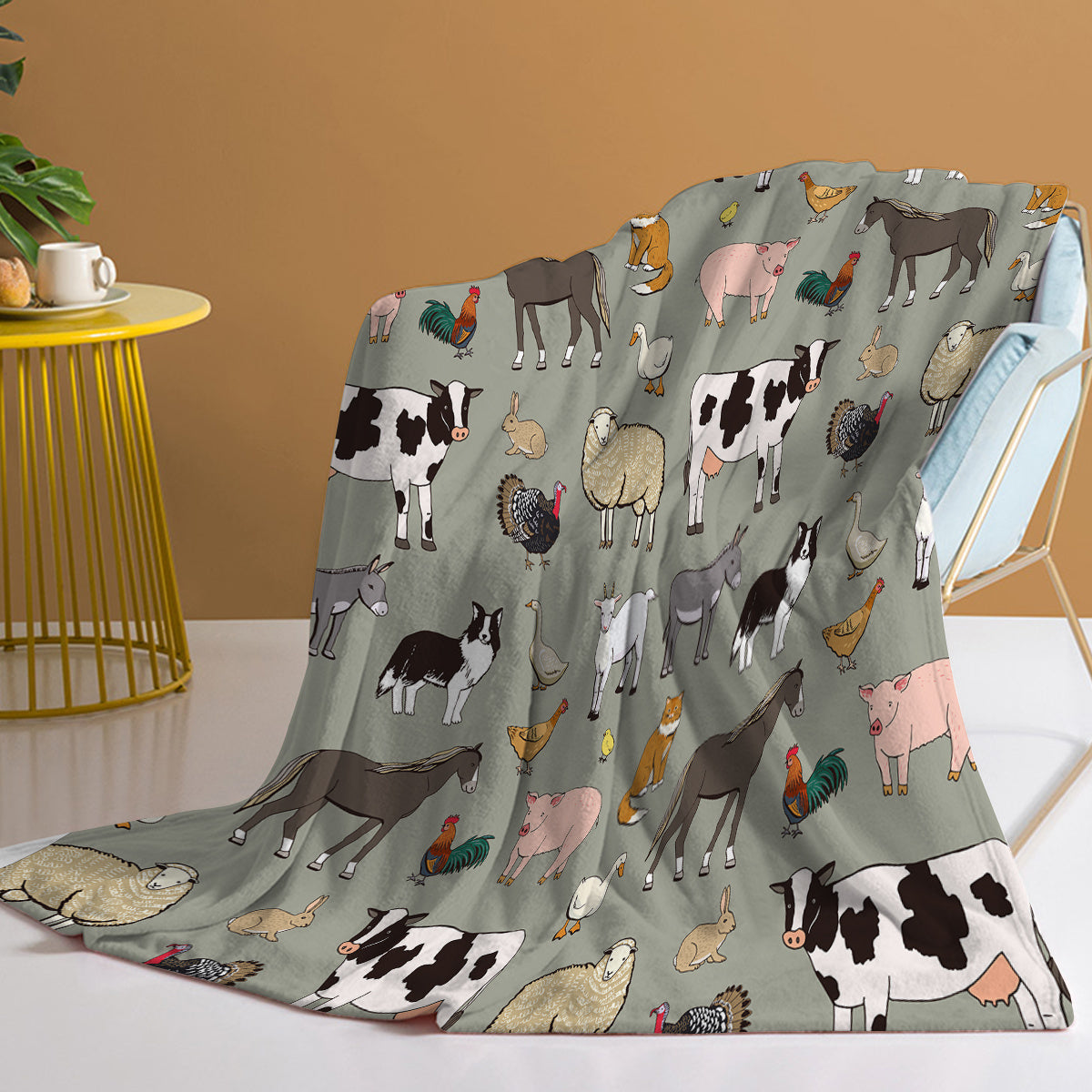 Various Animals Blanket Soft Pig Horse Durable Comfortable Blanket Women Birthday Gift Home Decoration Sofa Couch Office Bed Camping Travel 75x100cm 130x150cm 150x200cm