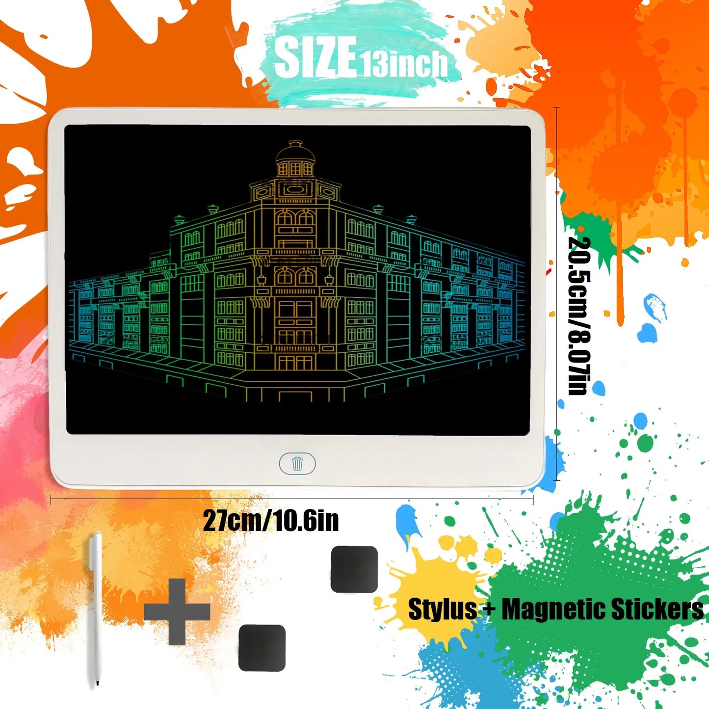 LCD Writing Tablet, Valentines Day Gifts For Kids,13 Inch Colorful Toddler Doodle Board Drawing Tablet, Erasable Reusable Electronic Drawing Pads, Educational And Learning Toys For Kids