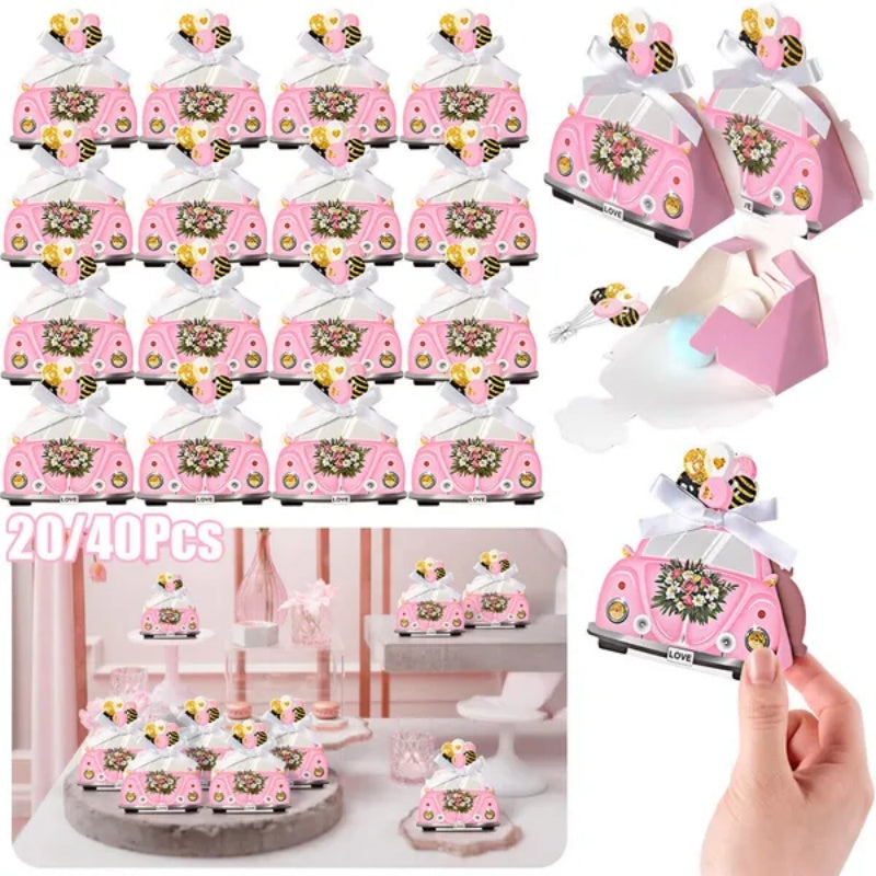 20 Pcs Wedding Party Favor Treat Boxes Unique Wedding Car Design Gift Box