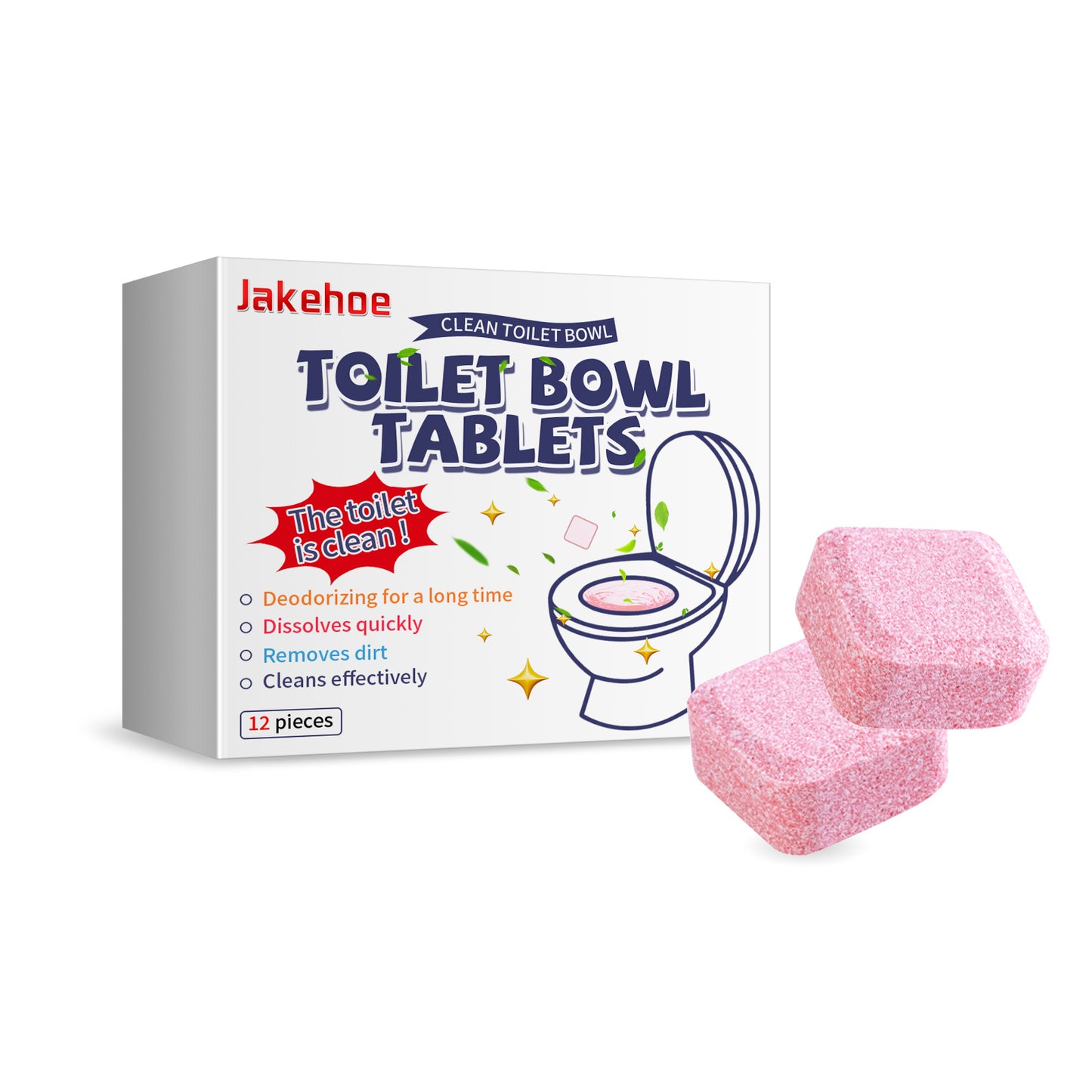 Jakehoe Toilet Effervescent Tablets Toilet Cleaner Cleaning Odor Yellow Stains Dirt Urine Stains Toilet Cleaning Tablets - EBS PLATFORM INC.