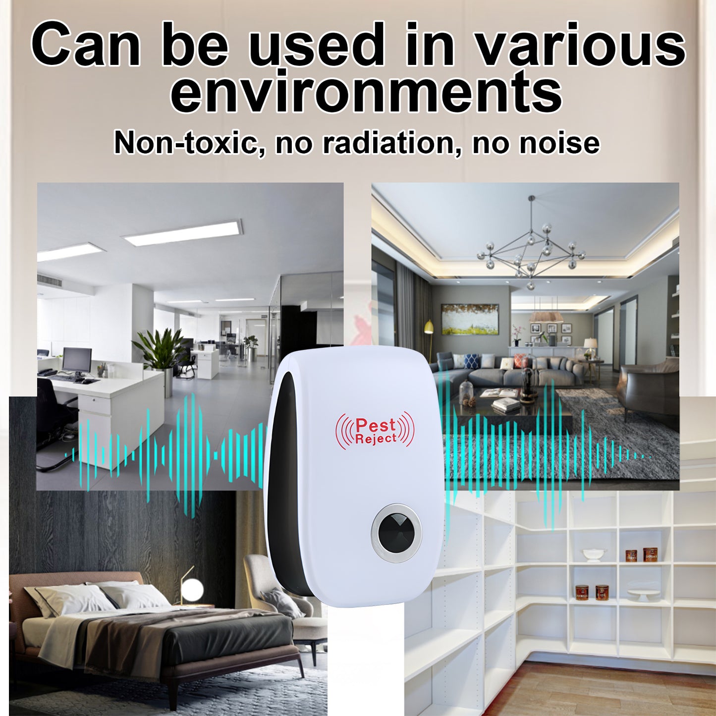 Jue-Fish Ultrasonic Pest Repeller, Mosquito Repellent Household Mosquito Repellent Cockroach Repellent Mouse Repellent Plug-In Intelligent Night Light - EBS PLATFORM INC.