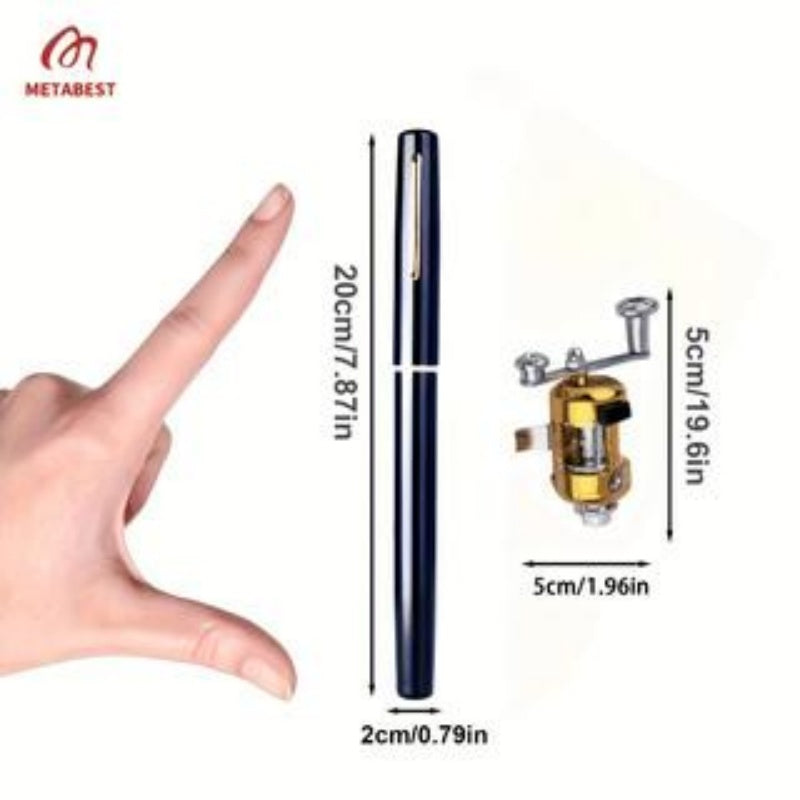 Metal Bass 2 Sets Of High-end Aluminum Alloy Pocket Size Pen Style Fishing Rod Compact, Portable And Ultra Light, Perfect Gift For Ice Raft Bridge Travel Fishing Enthusiasts And Beginners