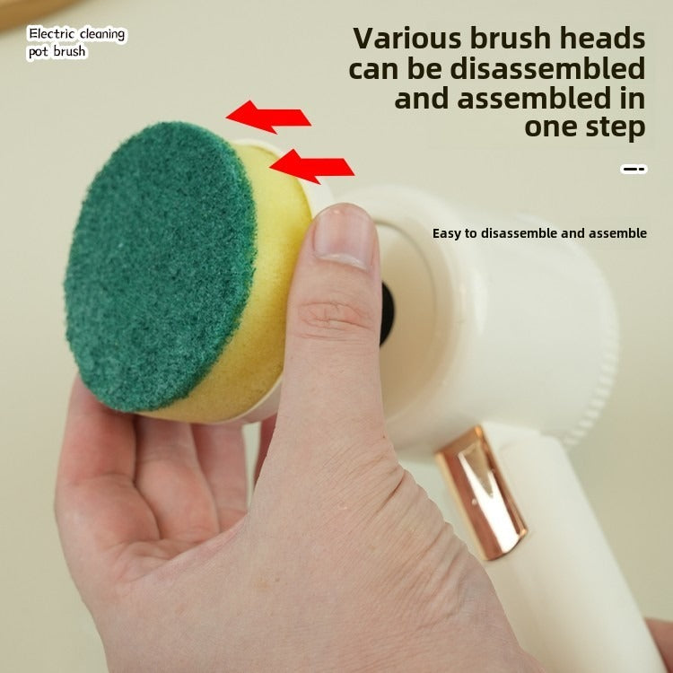 The Electric Cleaning Brush Is Equipped With A Variety Of Brush Heads, Which Can Be Flexibly Switched For Different Scenarios Such As Kitchens And Bathrooms To Meet Diverse Cleaning Needs