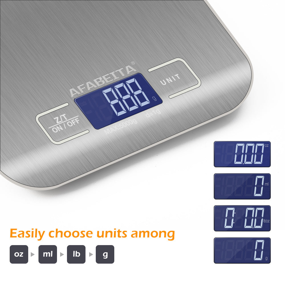 Digital Electronic Kitchen Food Diet Postal Scale Weight Balance 5KG 1g 11lb Kitchen Scales Stainless Steel Weighing For Food Diet Postal Balance Measuring LCD Precision Electronic - EBS PLATFORM INC.