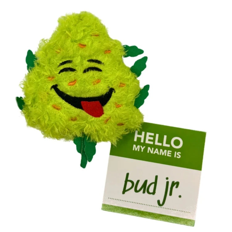 My Name Is Bud Jr, Funny Catnip Weed Nug Cat Toy, Cute Stuffed Parody Pot Nug, Cool Plush 420 Novelty Gift For Cats, Kittens & Their Owners, For Play A Photo Prop