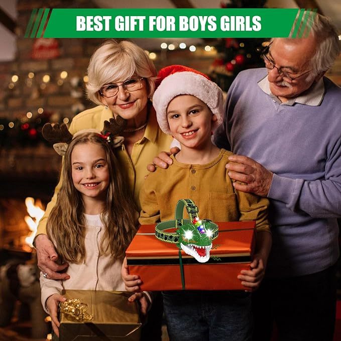 Awesome Dinosaur Headlamp With Light And Music, Perfect Costume Props For Party Activities, Good Stuff For Children's Early Education - EBS PLATFORM INC.