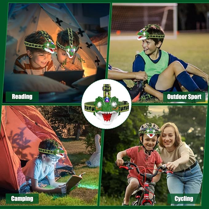 Awesome Dinosaur Headlamp With Light And Music, Perfect Costume Props For Party Activities, Good Stuff For Children's Early Education - EBS PLATFORM INC.