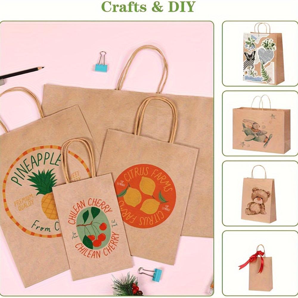 40 Pcs Kraft Paper Gift Bags With Handles In Various Sizes Suitable For Store Retail Goods And Christmas Birthday Wedding Party Gifts