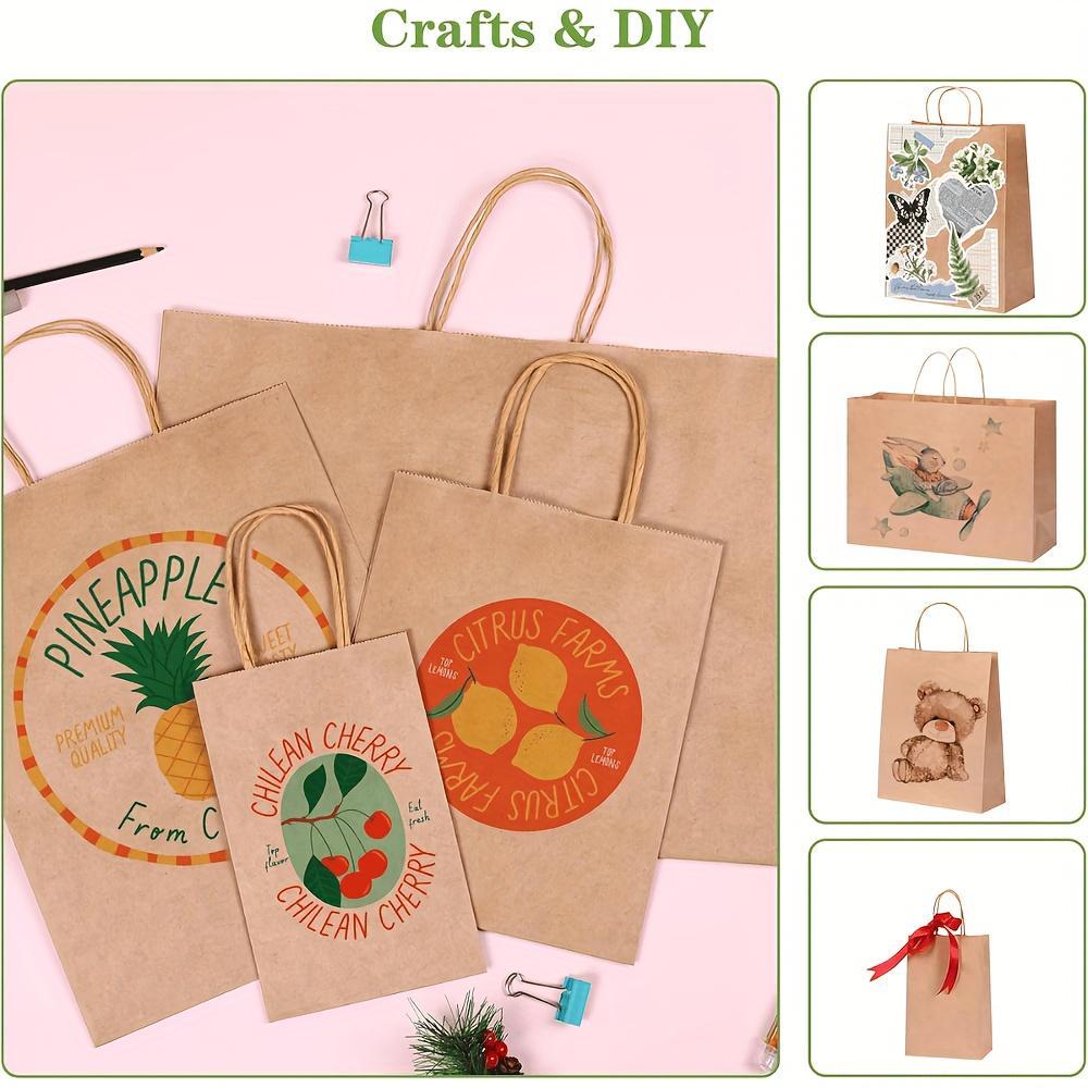 40 Pcs Kraft Paper Gift Bags With Handles In Various Sizes Suitable For Store Retail Goods And Christmas Birthday Wedding Party Gifts