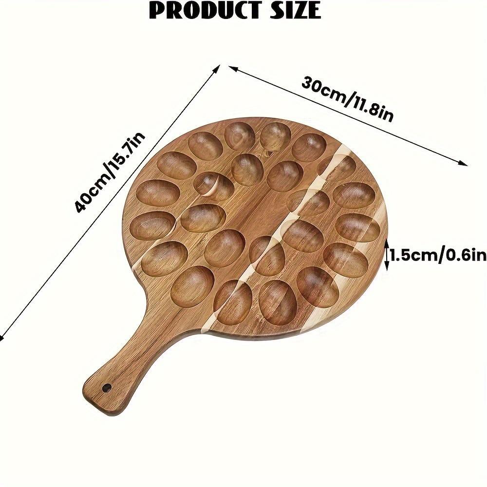 Two-pack Solid Wood Egg Rack With Handles Multi-compartment Egg Storage Container Suitable For Natural Wood Grain Kitchen Countertops And Cabinets Space-saving And Durable Design Country Style Kitchen