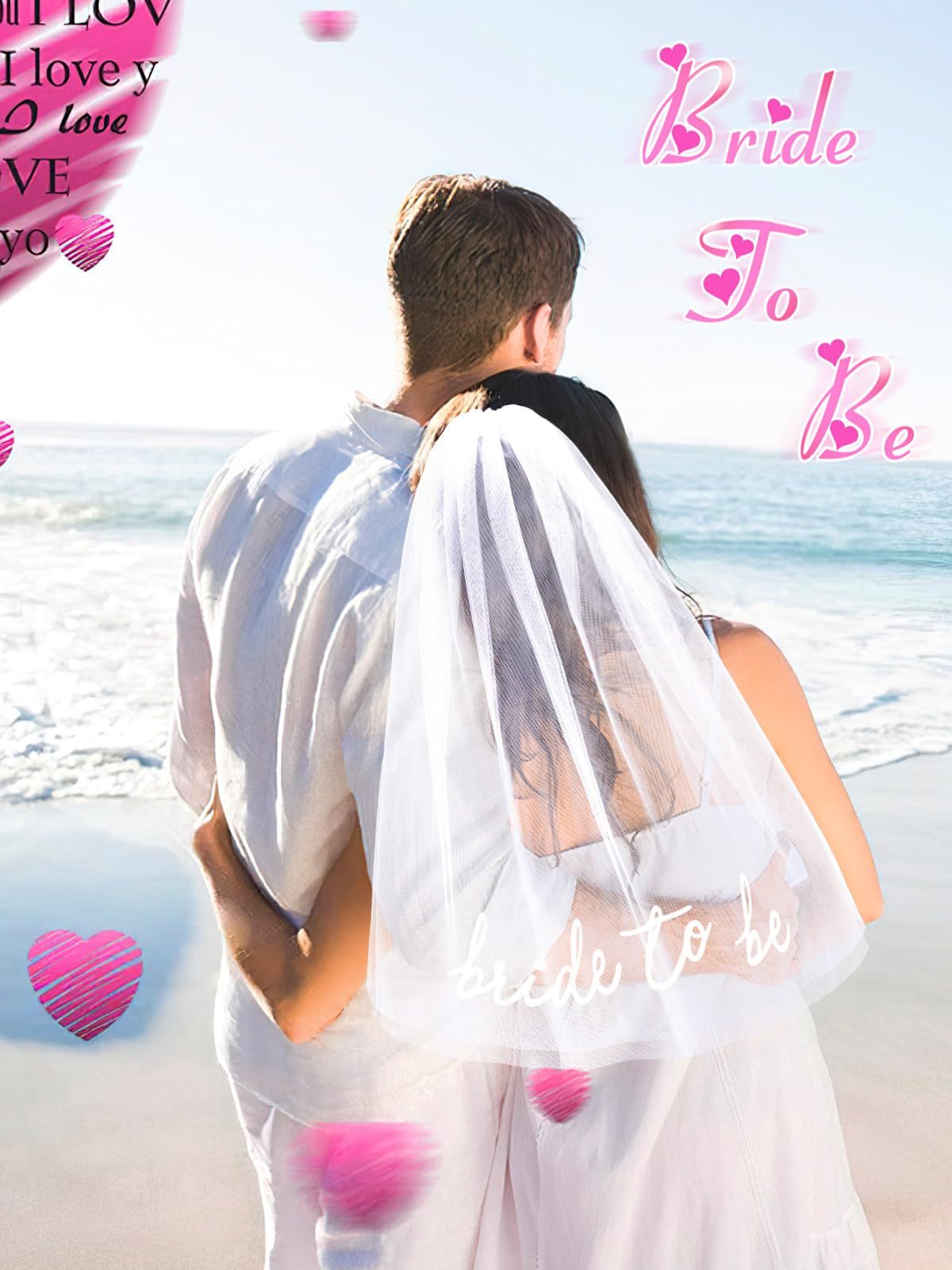 Bride To Be Embroidered Veil Bachelorette Party BachParty Accessory Bride To Be Headband White Bridal Veil Headpiece For Bridal Shower Engagement Party Wedding Bridesmaid Gift,550-8750-M