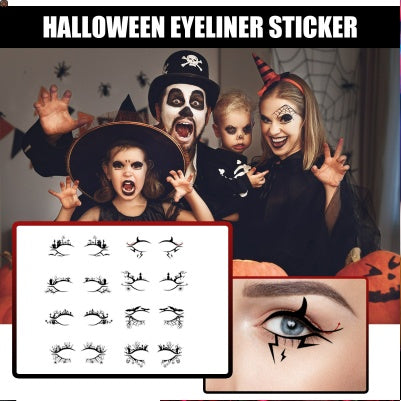 Halloween Eyeliner Patch, Scary Fashion Party Makeup Kit Bat Spider Decorative Eyeliner Eyeshadow Patch