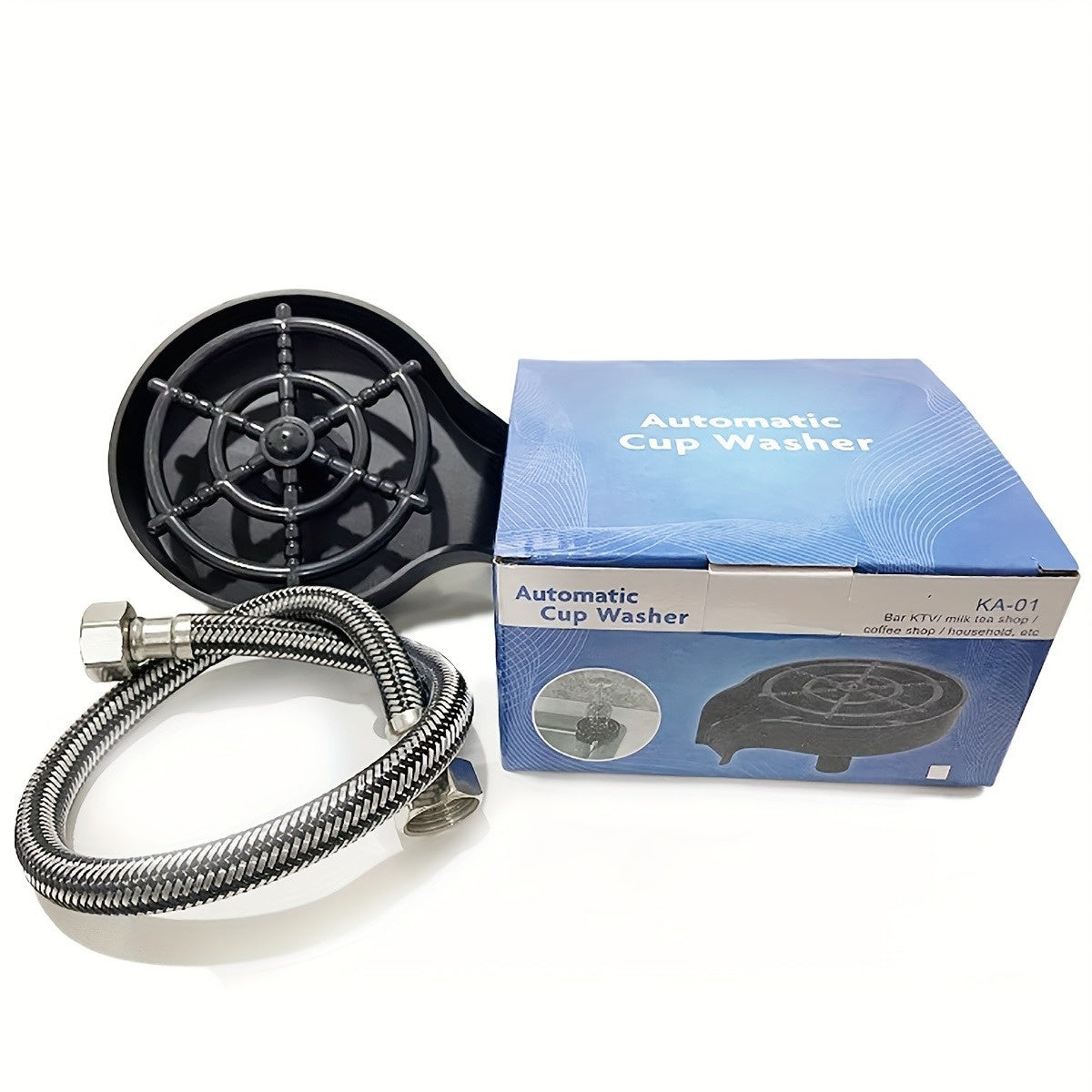 Manual Press-type Automatic Cup Cleaning Set, Including A Cup Cleaner With Connecting Tube And Connecting Water Pipe, Capable Of Pressing And Cleaning Cups, Suitable For Bars, Restaurants And Househol