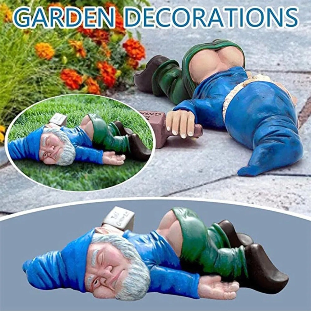 Drunk Garden Gnome Decoration Drunken Ornament Decor Yard Patio Lawn US