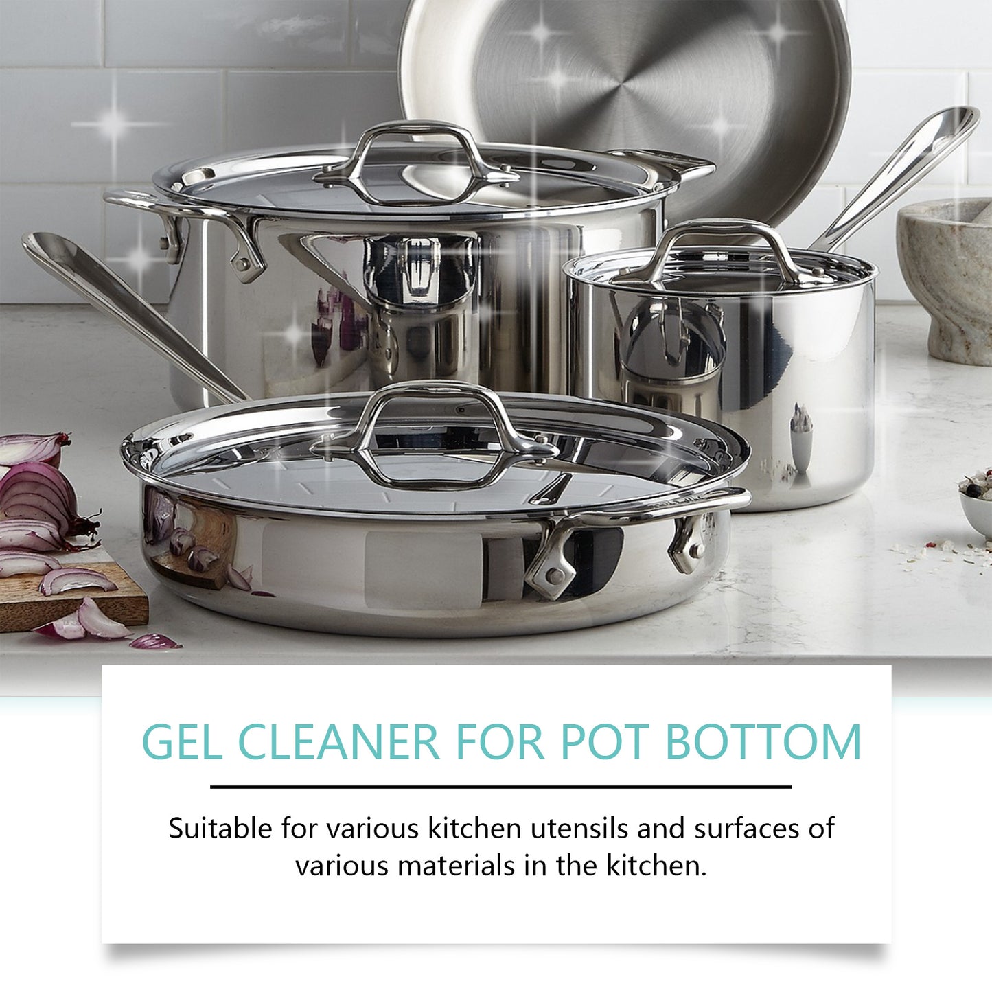 Jue-Fish Kitchen Cleaner, Cooktop Range Hood Cooker Clean Oil Stains Black Dirt On The Bottom Of The Pan Cleanser