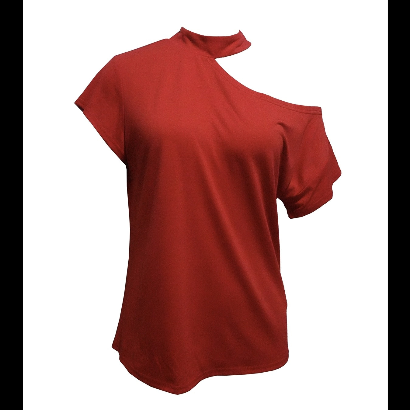 Women's Solid Color Casual Off Shoulder Short Sleeved Hollow T-shirt Top