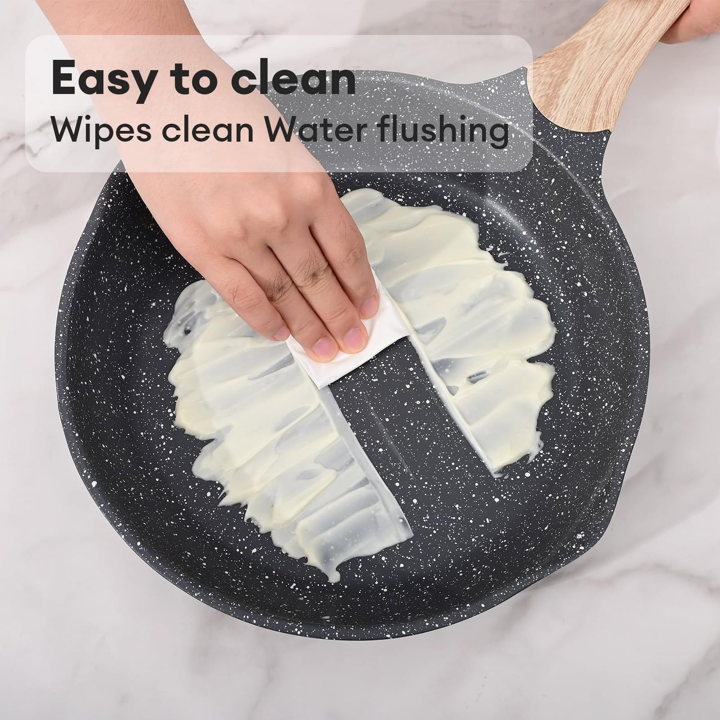 JEETEE 8 Inch Nonstick Frying Pan, Stone Coating Cookware, Nonstick Omelette Pan With Heat-Resistant Handle, Induction Skillet For Eggs