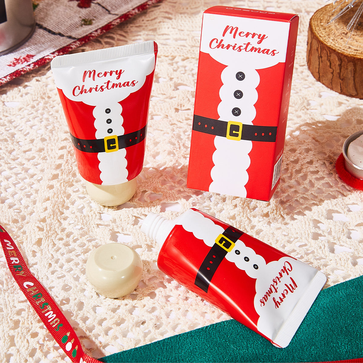 Santa Claus Hand Cream Set - Hypoallergenic, Glycerin & Ceramide Rich, Moisturizing Hand Care For All Skin Types, Ideal Christmas Gift With Plant Squalane