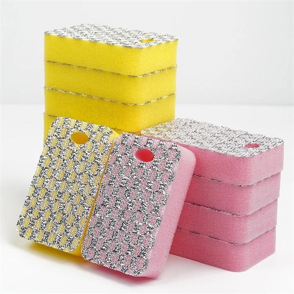 Durable Four Jacquard Sponges - Ideal For Multiple Cleaning Tasks