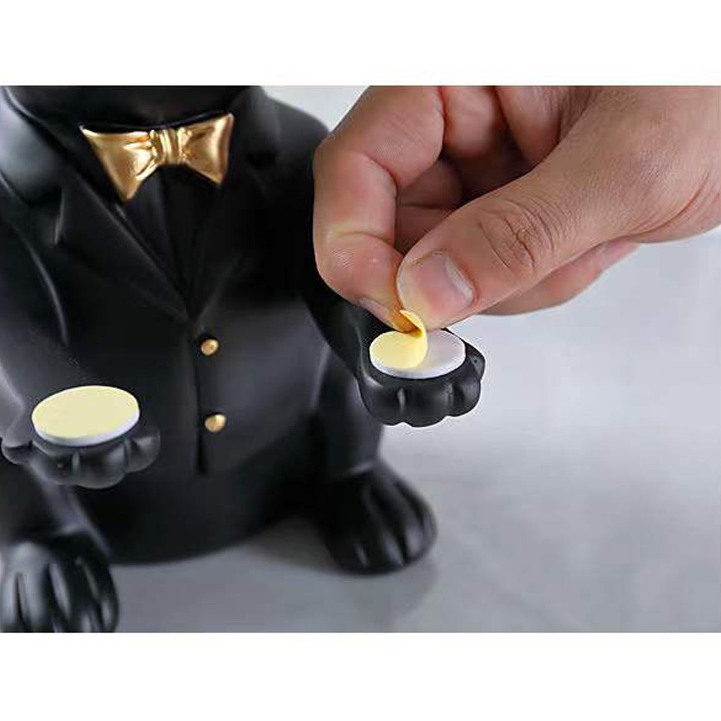 French Bulldog Statue Home Decoration, Cute Dog Statue With Tray French Bulldog Accessories Gift, Black Or Brown Sculpture Home Decoration Coin Savings Bank Storage Tray Black