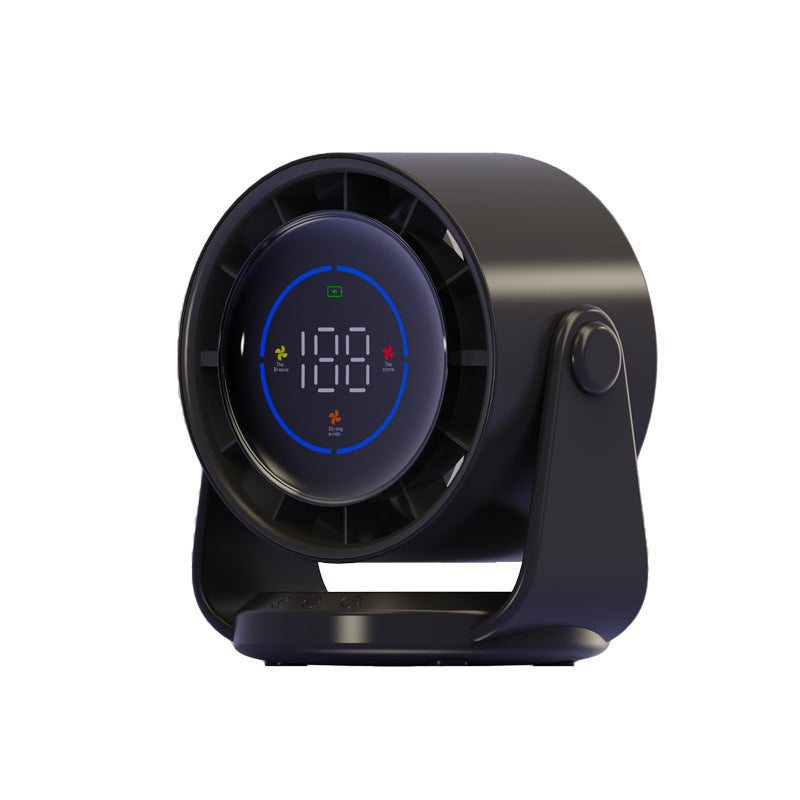 Bladeless USB Fan with Digital Display - High-Speed Desktop Air Circulation Cooling, Rechargeable
