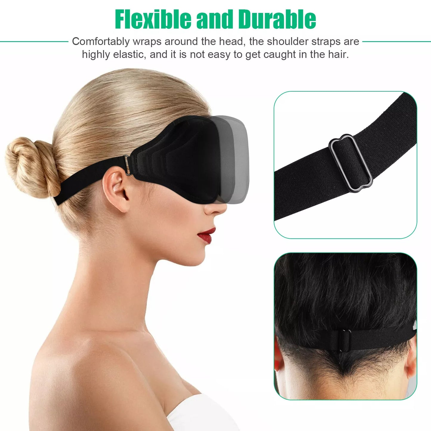 3D Travel Silk Eye Mask Sleeping Soft Padded Shade Cover Rest Relax Blindfold Men Women Night Sleeping Mask Cover Eye - EBS PLATFORM INC.