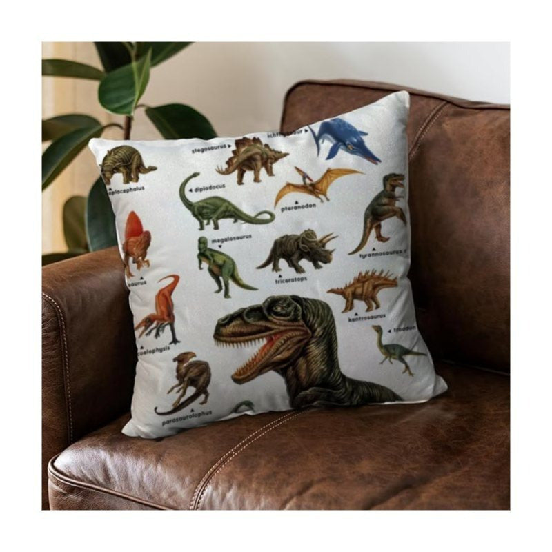 Wild Dinosaur Pillow Cover - Animal Dinosaur Pillowcase Tyrannosaurus Rex Brachiosaurus Dinosaur Pillowcase Square 18x18 Suitable For Boys' Room Home Decoration - EBS PLATFORM INC.