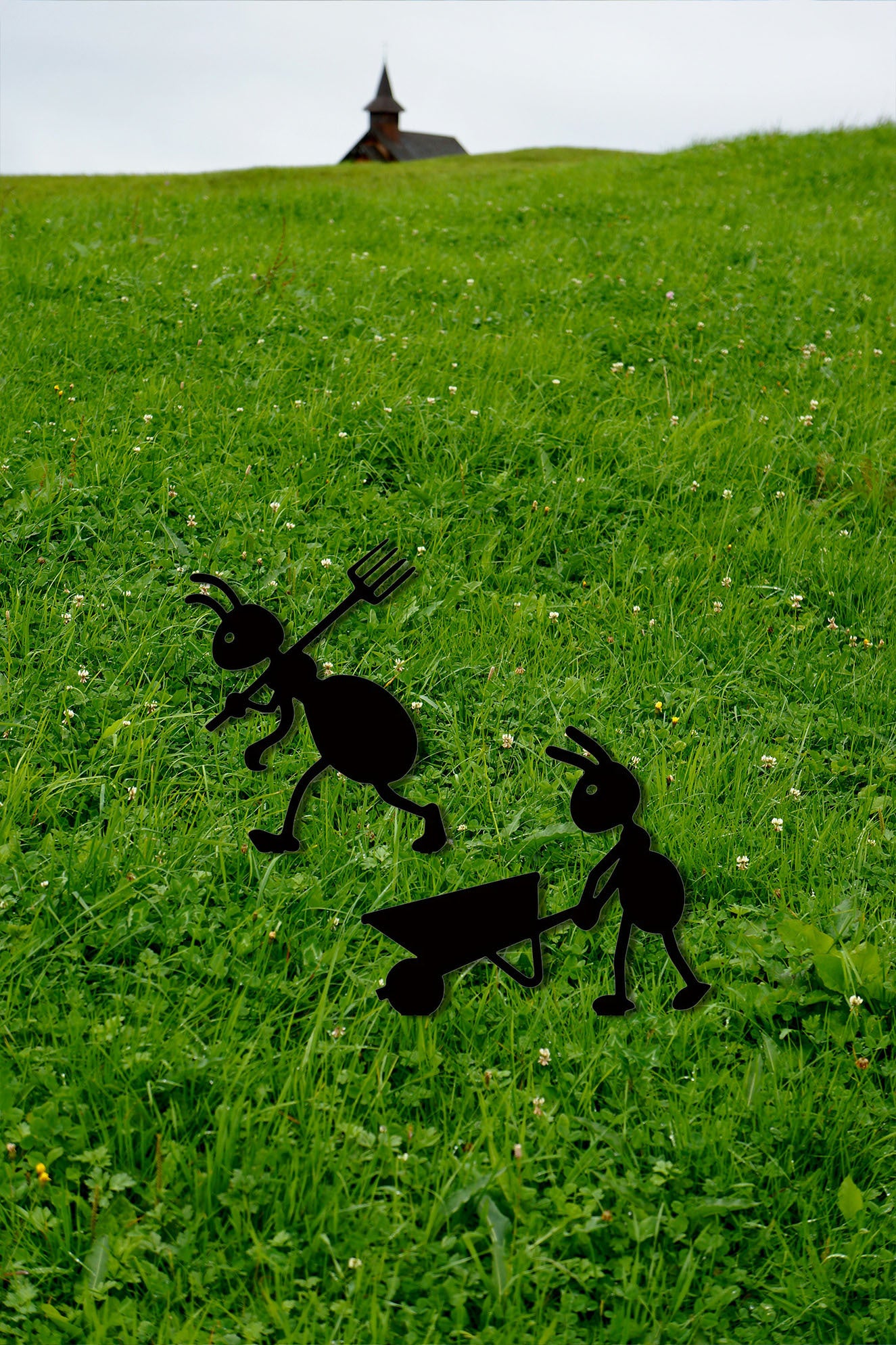 Decorative Iron Ant Garden Stake - Outdoor Metal Yard Art For Lawn, Patio