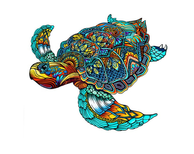 Each Piece Is Animal Shaped Christmas Gift Colorful Elephant Turtle Wooden Jigsaw Puzzles - EBS PLATFORM INC.