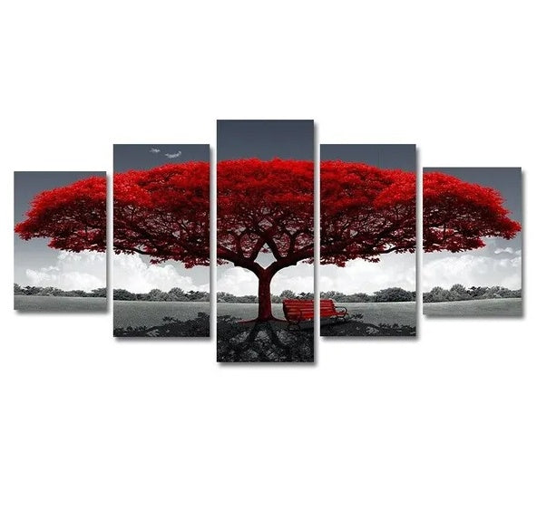 5Pcs Canvas Print Paintings Landscape Pictures Wall Art Modern Living Room Decor