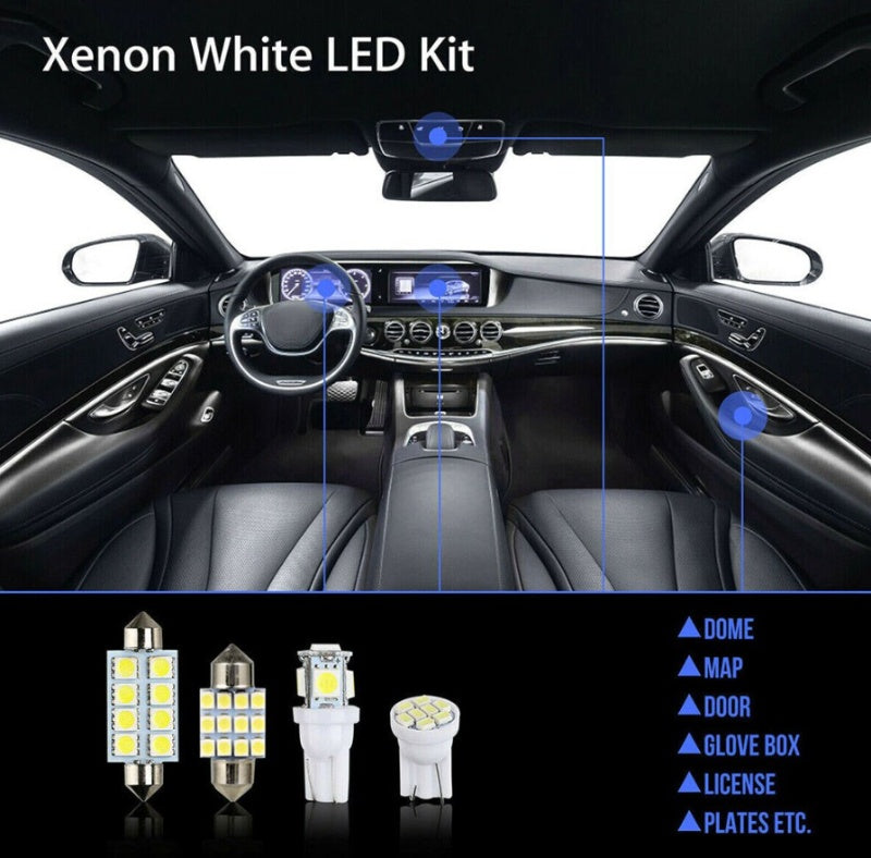 14Pcs T10 36mm LED Interior Car Accessories Kit Map Dome License Plate Lights - EBS PLATFORM INC.