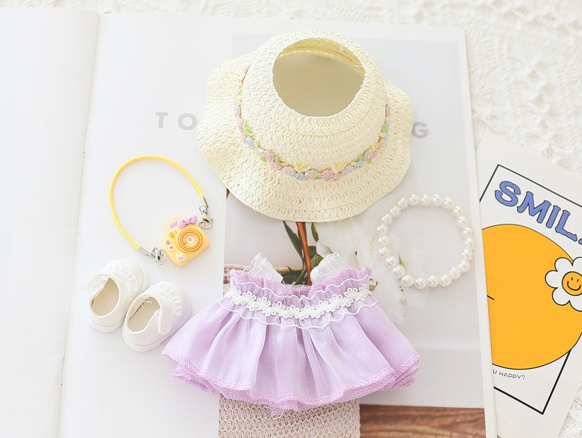 5PCS-Set Cute Hat Shoes Doll Clothes Outfit Set For LABUBU 15CM-17CM Doll, Adorable Dress Up Accessories For Doll - Dolls Not Included - EBS PLATFORM INC.