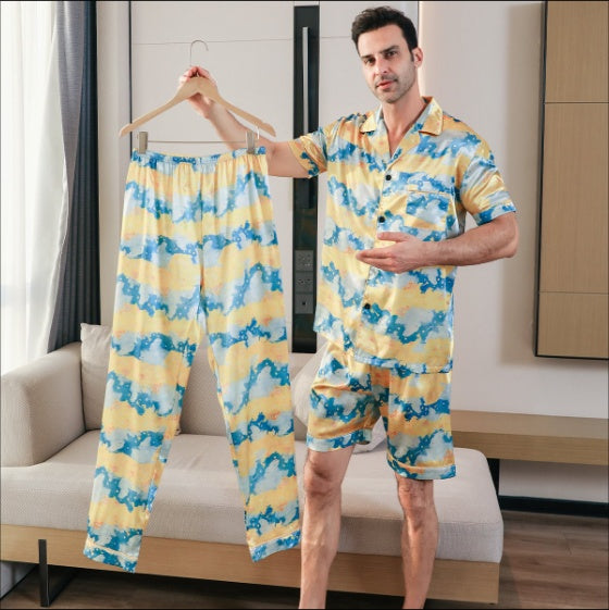 Men's Ice Silk Double Short Suit