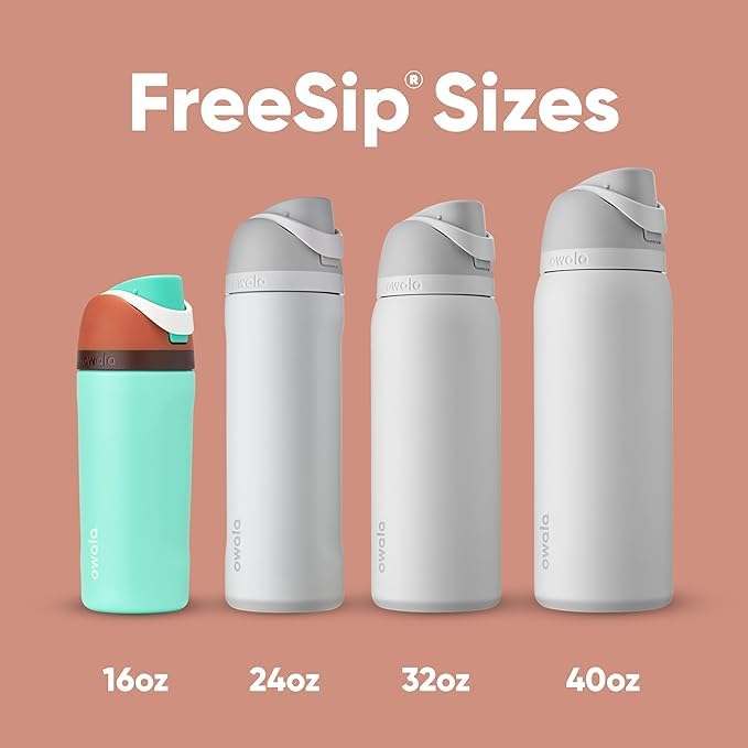Owala FreeSip Insulated Stainless Steel Water Bottle with Straw, BPA-Free Sports Water Bottle, Great for Travel, 24 Oz, Denim