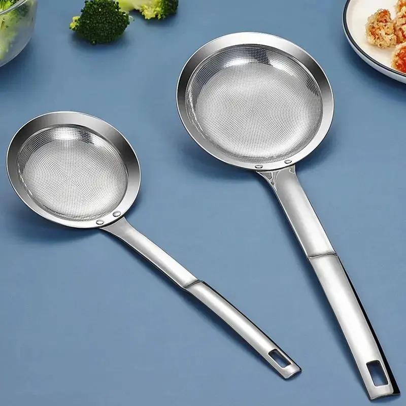 Stainless Steel Oil Strainer Spoon Summer Promotion With Handle Fine Mesh Kitchen Oil Strainer