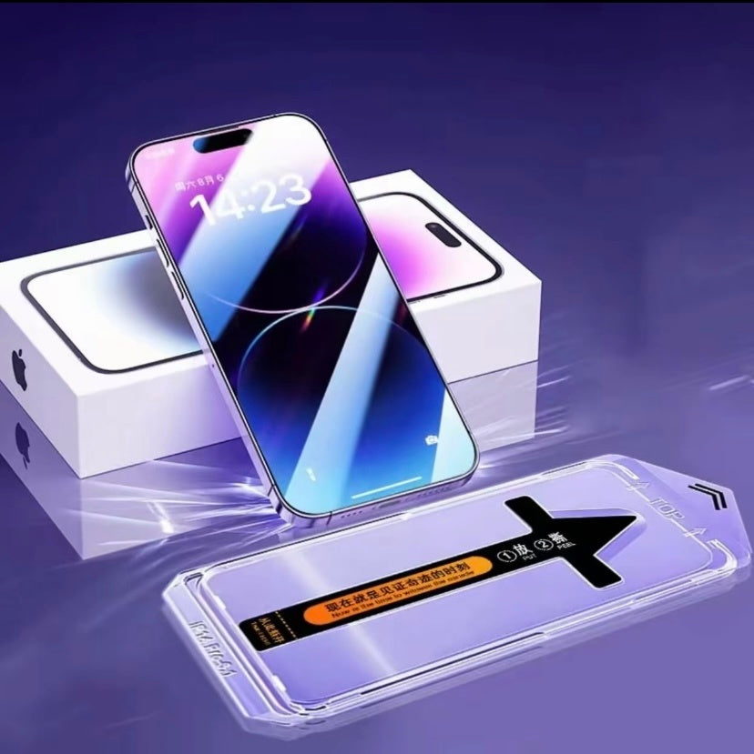 2 Pack For Phone 14, 15 Plus, Pro, Pro Max Matte Screen Protector Glass, HD Clear, Anti Glare, Anti Fingerprint, Shatterproof Sensitive Touch Quick Installation