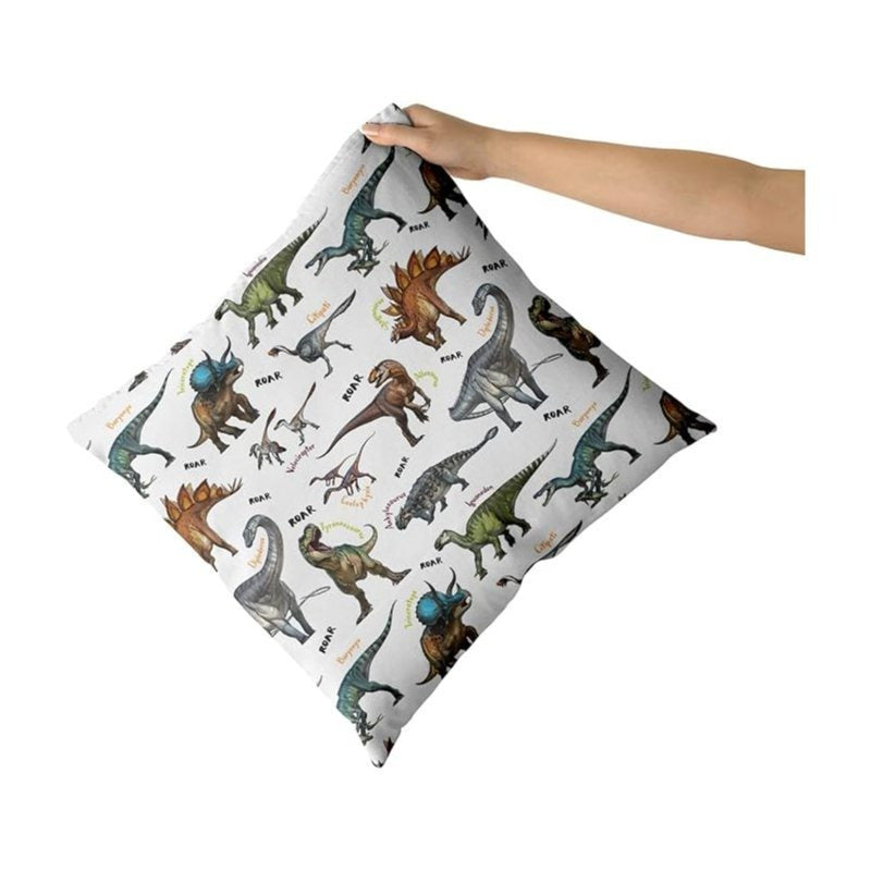 Wild Dinosaur Pillow Cover - Animal Dinosaur Pillowcase Tyrannosaurus Rex Brachiosaurus Dinosaur Pillowcase Square 18x18 Suitable For Boys' Room Home Decoration - EBS PLATFORM INC.