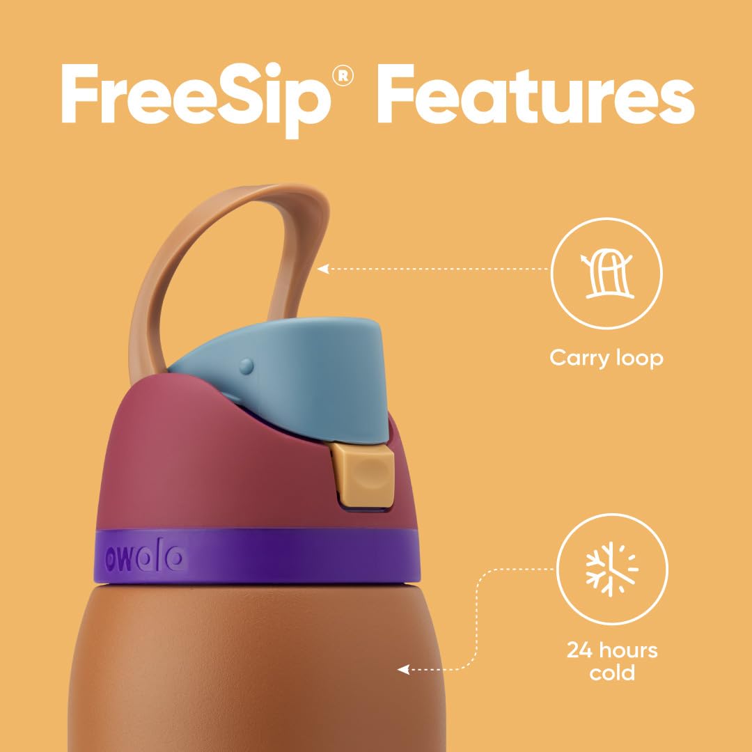 Owala FreeSip Insulated Stainless Steel Water Bottle with Straw, BPA-Free Sports Water Bottle, Great for Travel, 24 Oz, Denim