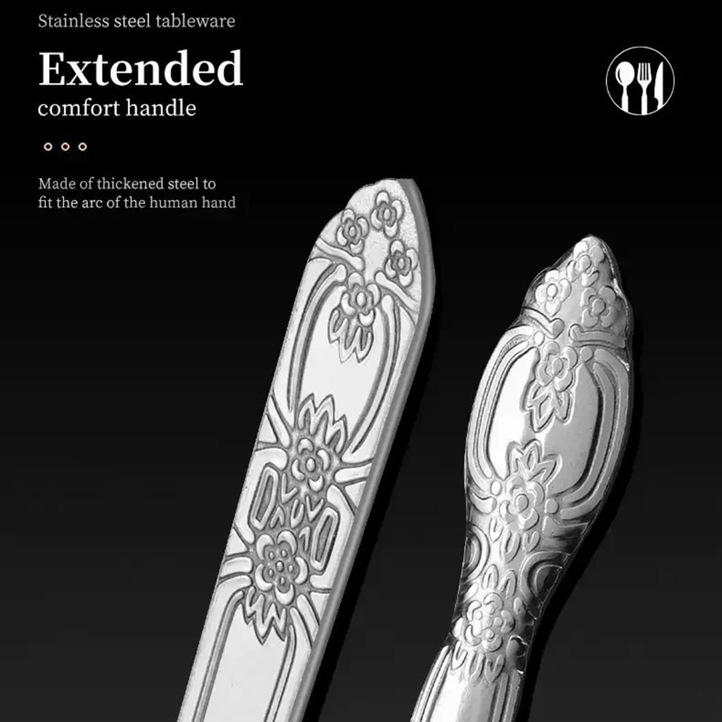 Deluxe Premium Cutlery Flatware Set For The Home - Stainless Steel Cutlery Service With 1 Dinner Fork, 1 Dinner Knife, 1 Dinner Spoon And 1 Tea Spoon - Durable, Elegant And Rust-resista