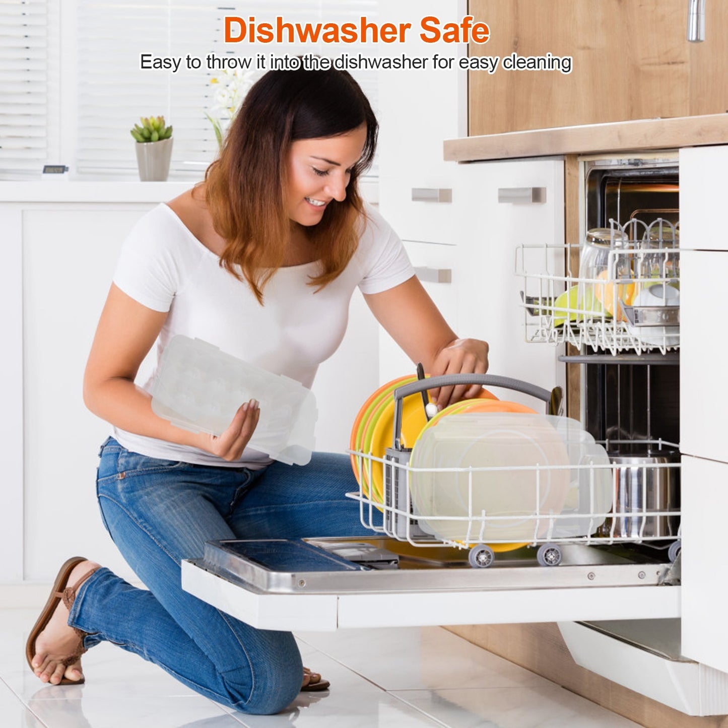 2Pcs Plastic Egg Holder Stackable Egg Storage Box Egg Rack For Refrigerator 18 Cavity Per Container Dishwasher Safe