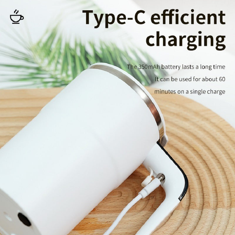 Automatic Coffee Stirring Cup, Stainless Steel Self-stirring Coffee Cup With Lid, Automatic Stirring, LED Intelligent Display Temperature - EBS PLATFORM INC.