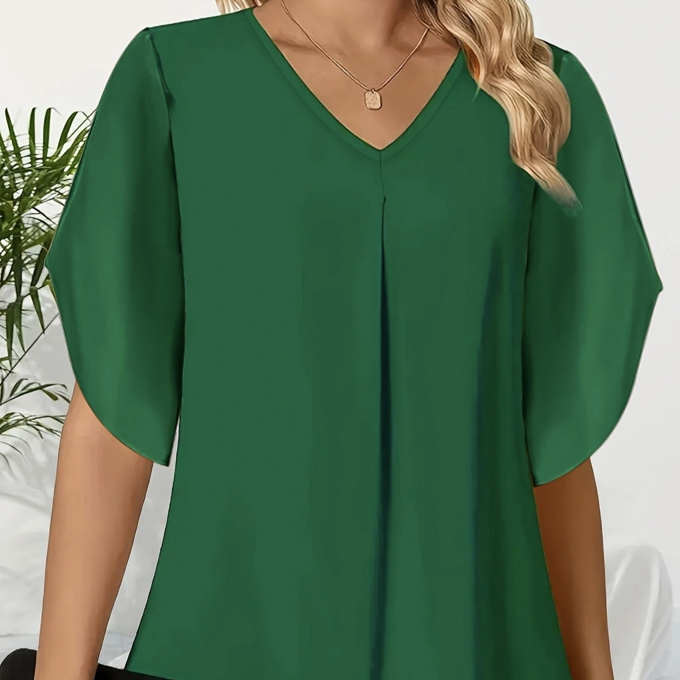 Women's V-neck Solid Color Casual Round Neck Summer Shirt T-shirt