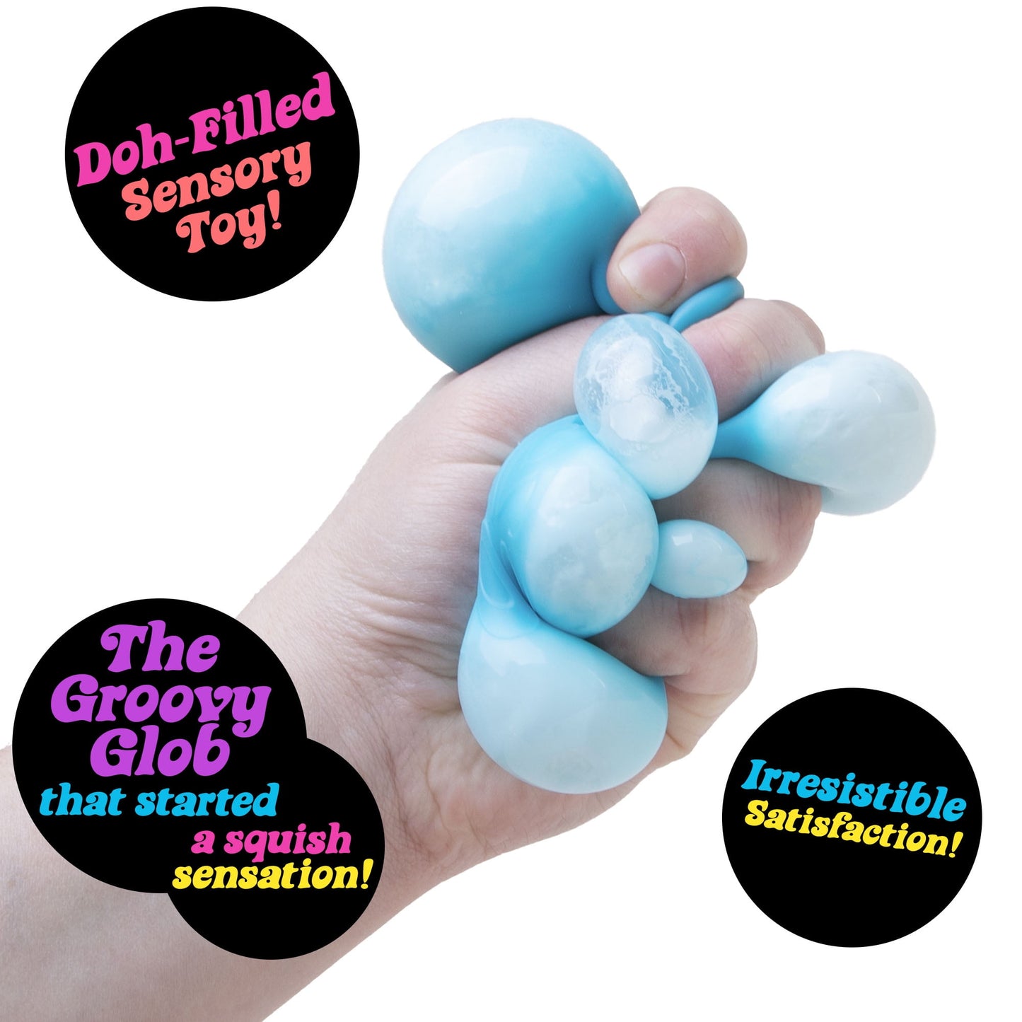 Nee Doh Groovy Glob Squeeze Novelty Toy, Colors Vary, Children Ages 3+