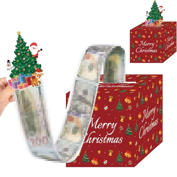 Christmas Money Box For Cash Gift Pull With Christmas Tree Card And Transparent Bags Surprise Money Holder Cash Gift Xmas Money Pull Box For Christmas Birthday New Year Party Supplies - EBS PLATFORM INC.