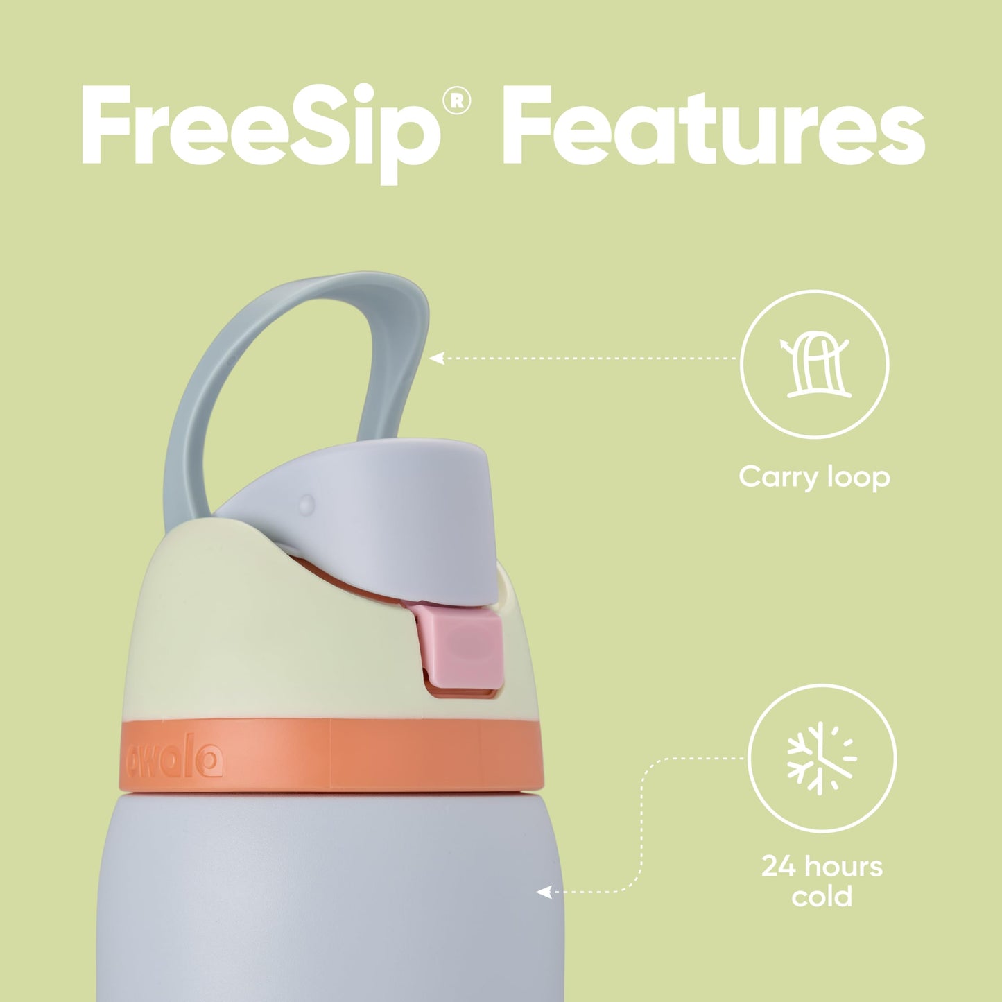 Owala FreeSip Insulated Stainless Steel Water Bottle with Straw, BPA-Free Sports Water Bottle, Great for Travel, 24 Oz, Denim