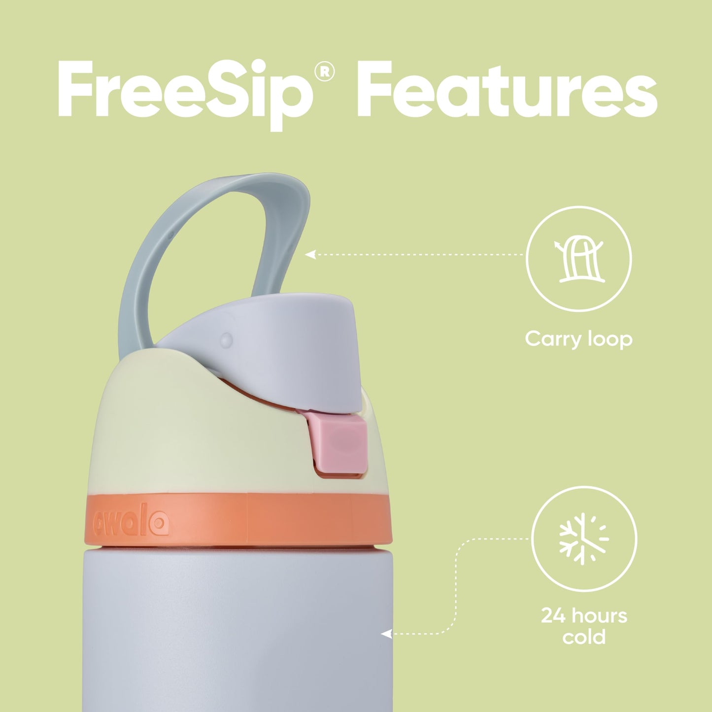 Owala FreeSip Insulated Stainless Steel Water Bottle with Straw, BPA-Free Sports Water Bottle, Great for Travel, 24 Oz, Denim