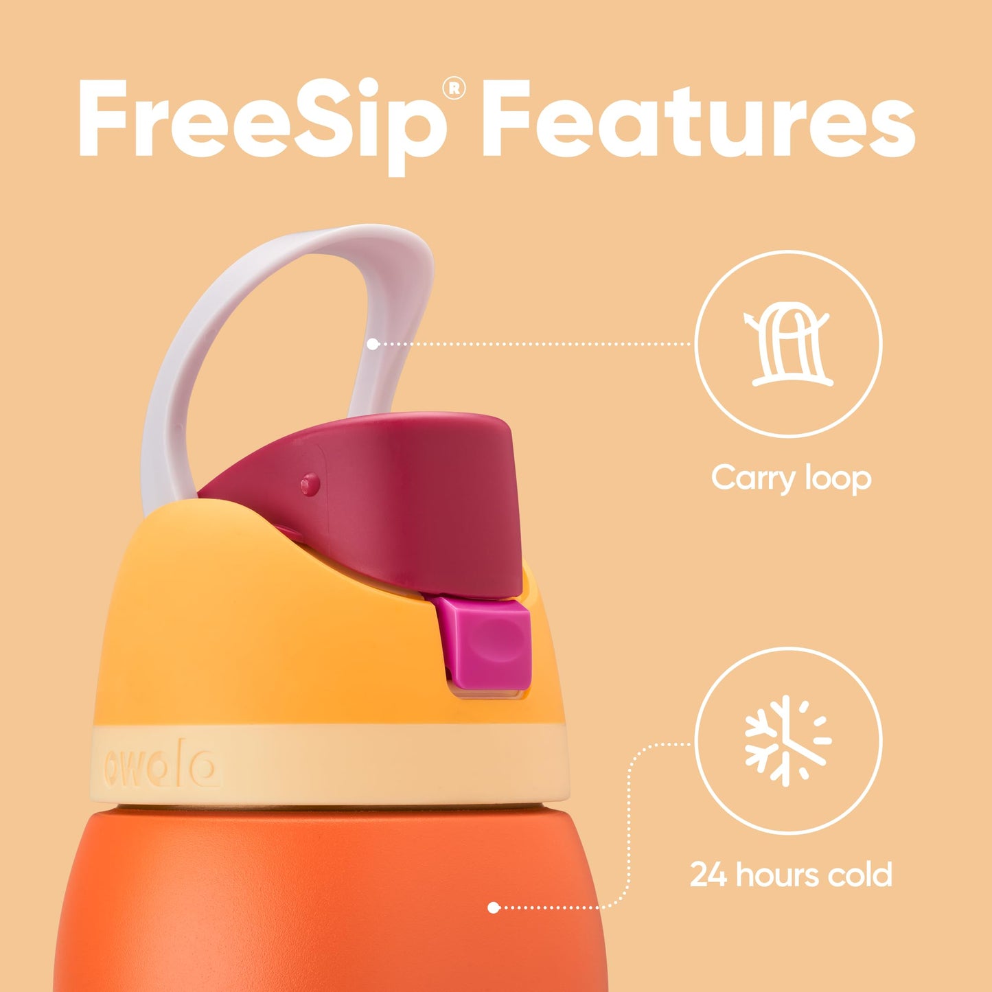 Owala FreeSip Insulated Stainless Steel Water Bottle with Straw, BPA-Free Sports Water Bottle, Great for Travel, 24 Oz, Denim
